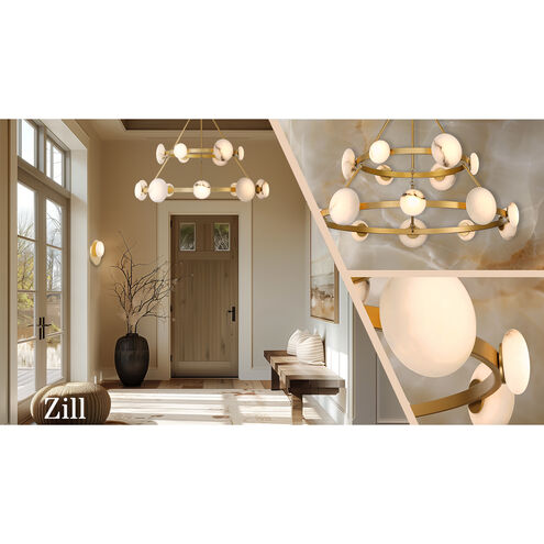Zill LED 42.13 inch Lily Gold Chandelier Ceiling Light